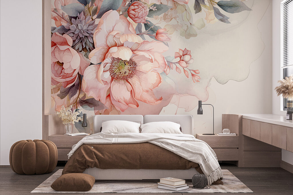 Rose su fondo beige — ambiente 2