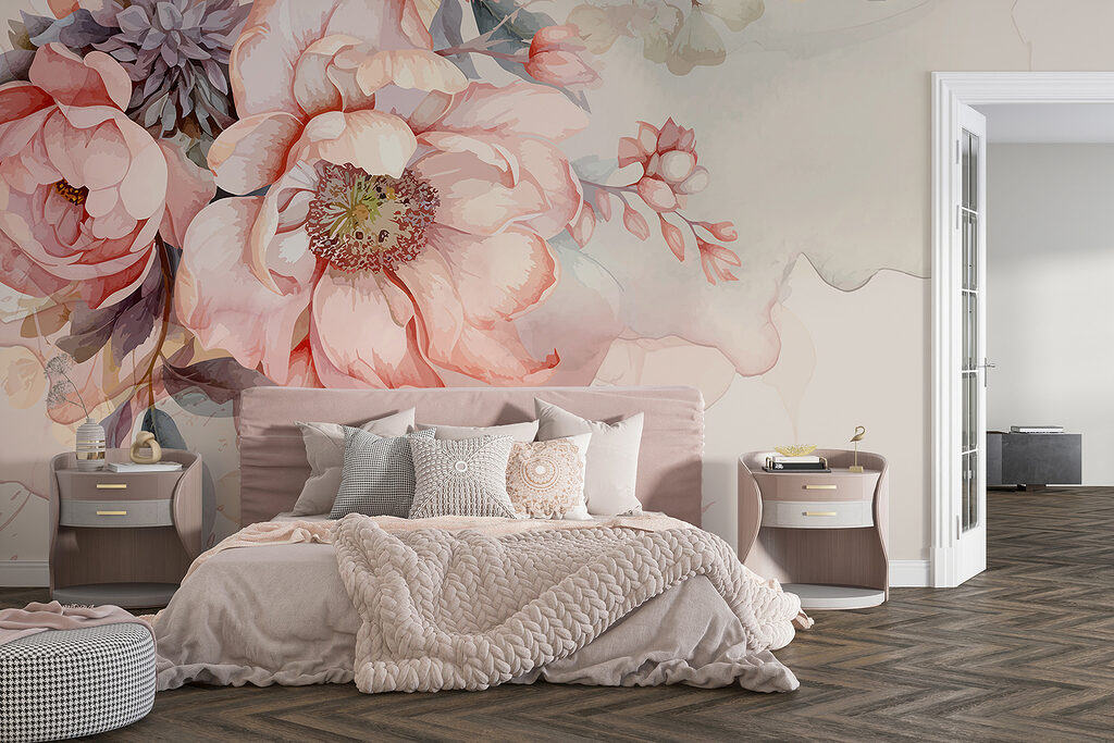 Rose su fondo beige — ambiente 3