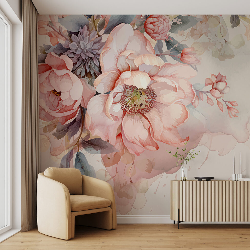 Rose su fondo beige — ambiente 4