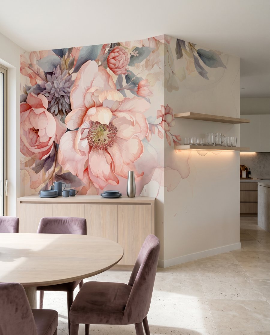 Rose su fondo beige in un ambiente