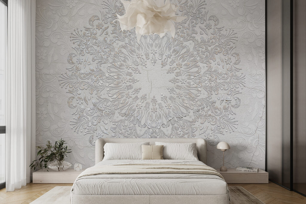Ornamento bianco a rilievo — ambiente 1