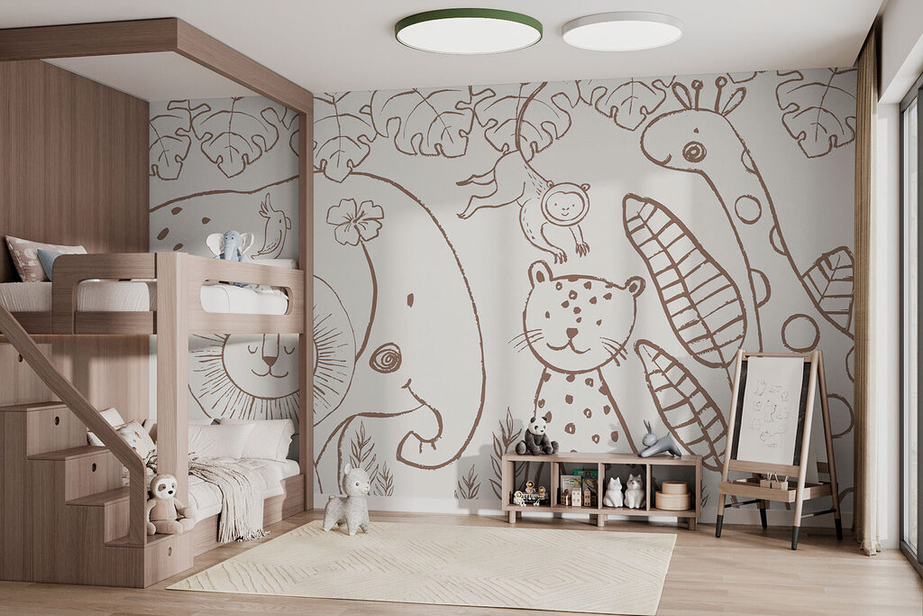 Contorni bruni su bianco — ambiente 1