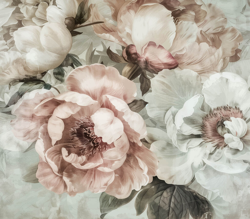 Fiori in rosa smorzato — design completo