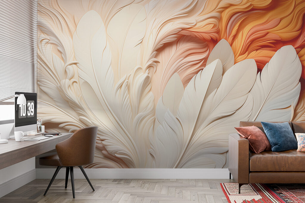 Piume crema e arancio — ambiente 2