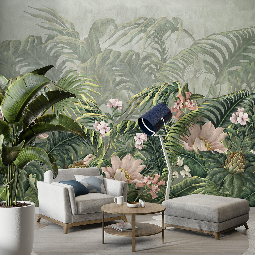 Giungla fiorita in grigio-verde — ambiente 2