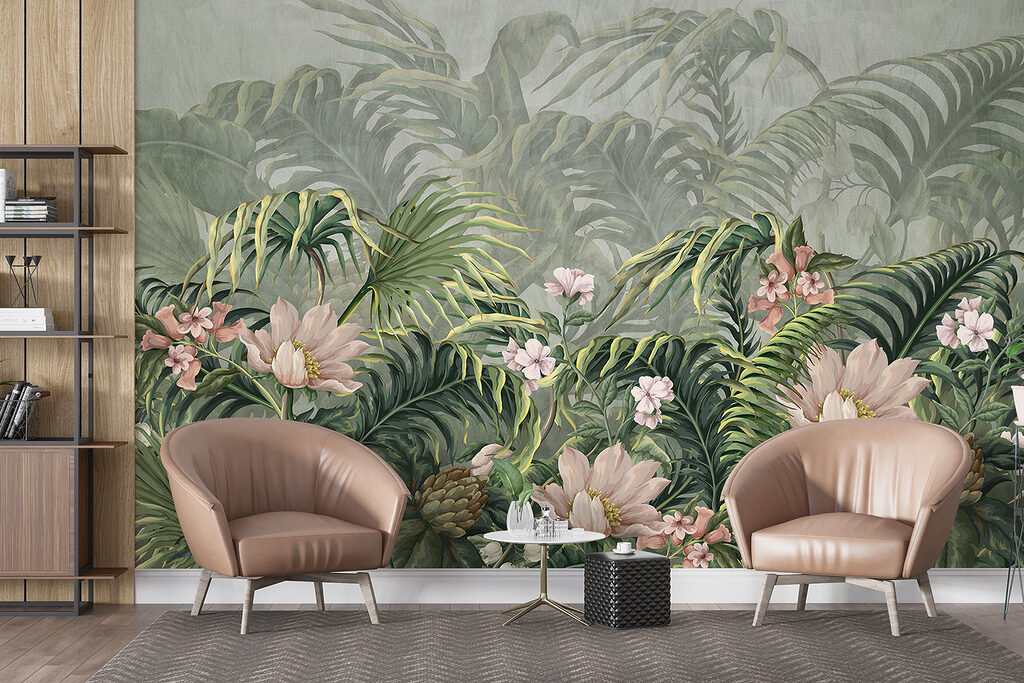 Giungla fiorita in grigio-verde — ambiente 3
