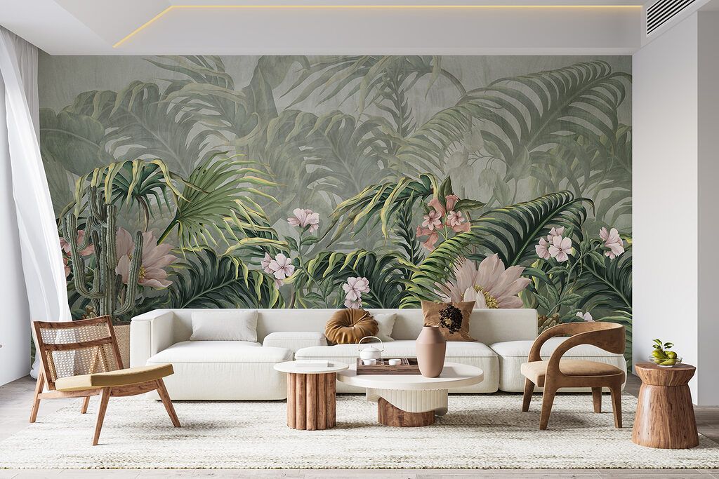 Giungla fiorita in grigio-verde — ambiente 4