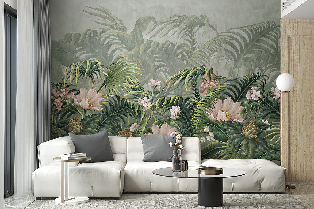 Giungla fiorita in grigio-verde — ambiente 5