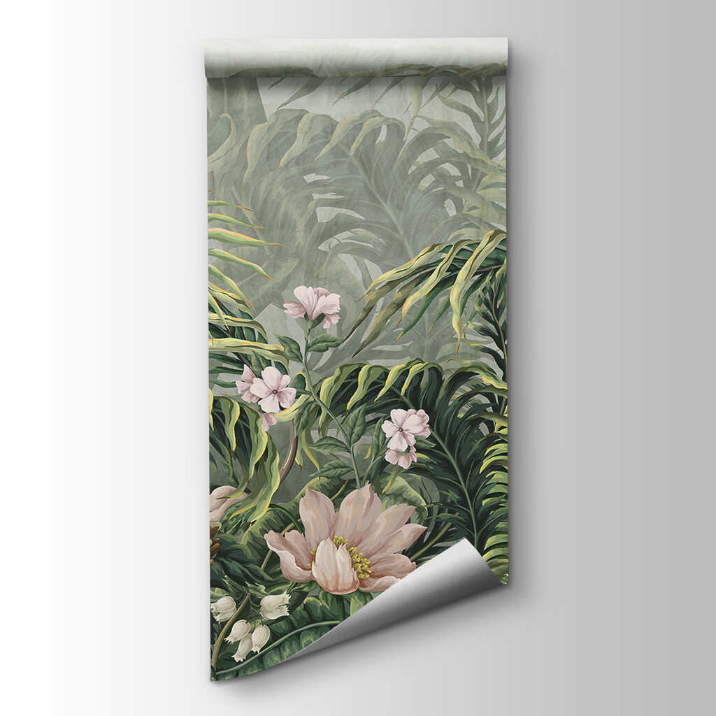 Giungla fiorita in grigio-verde — vista del prodotto