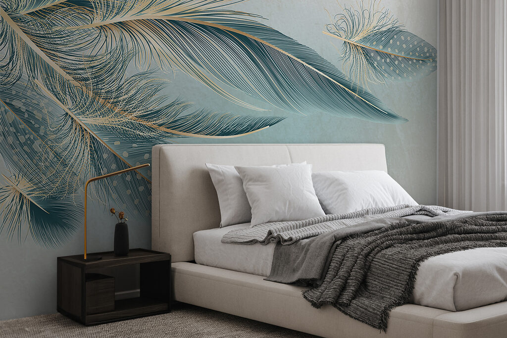 Piume blu luminose — ambiente 3