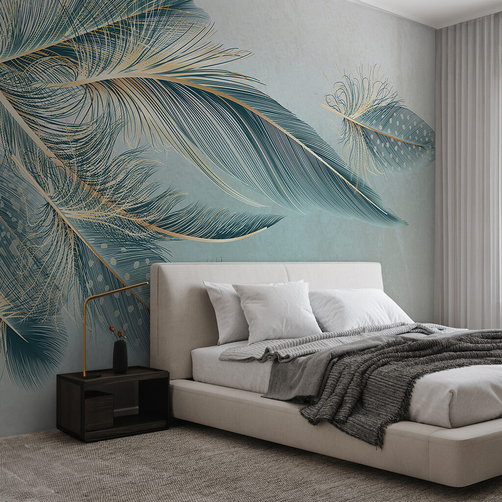 Piume blu luminose — ambiente 4