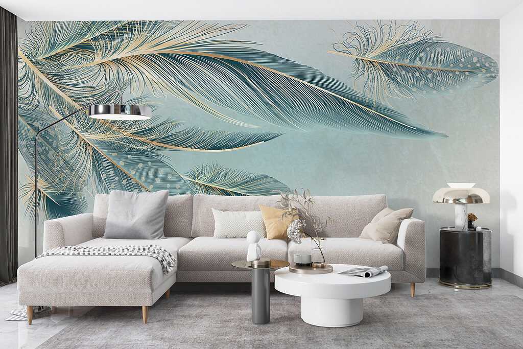 Piume blu luminose — ambiente 5