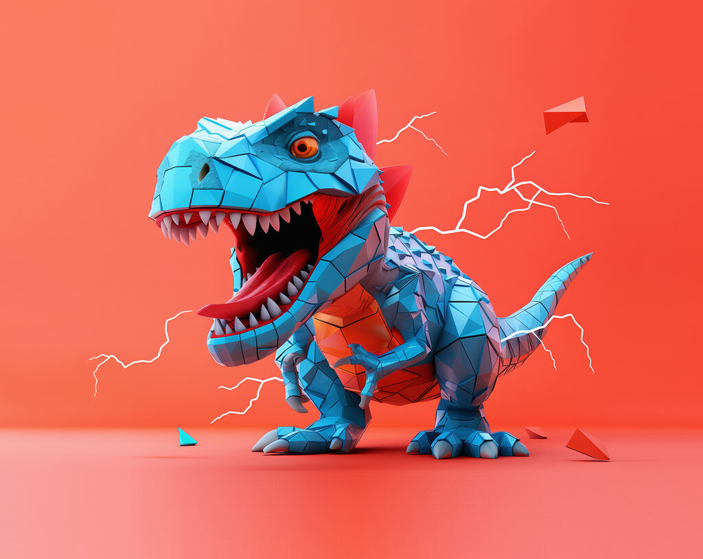 Dinosauro blu — design completo
