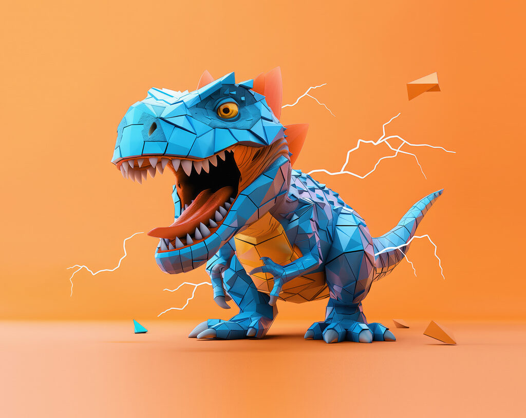 Dinosauro blu — design completo