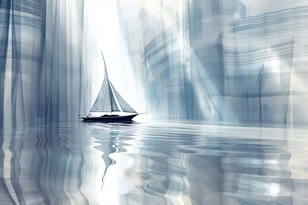 Barca a vela azzurra — design completo