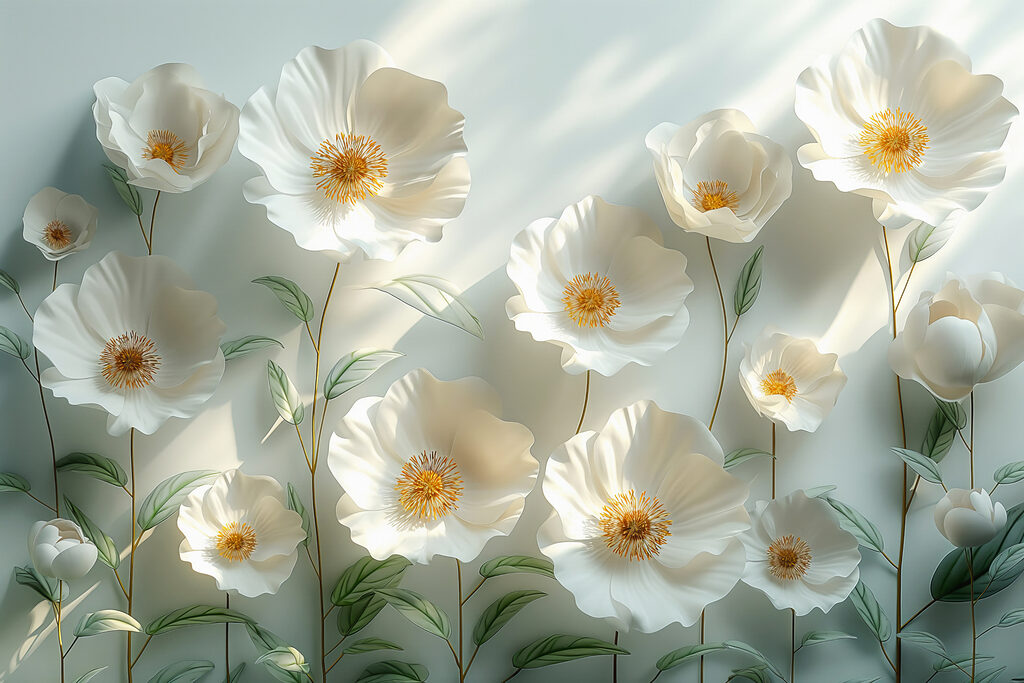 Fiori che prendono luce — design completo