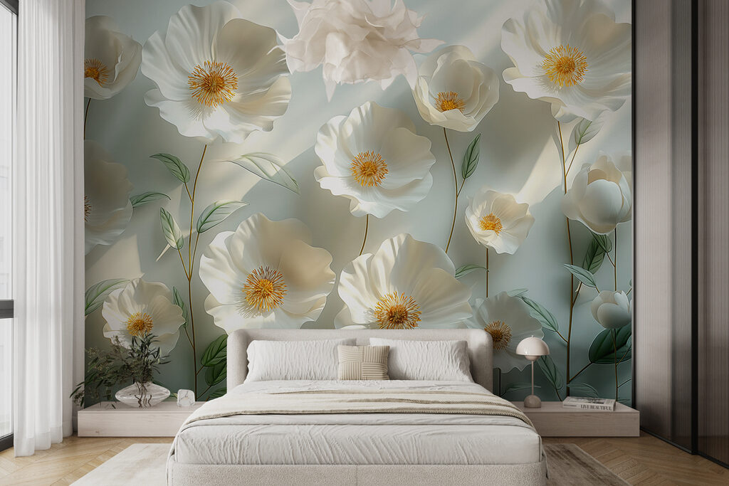 Fiori che prendono luce in un ambiente