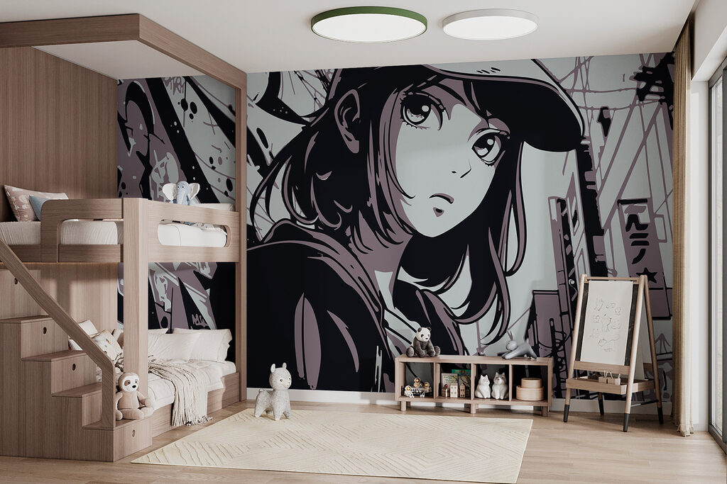 Ragazza manga in città — ambiente 1