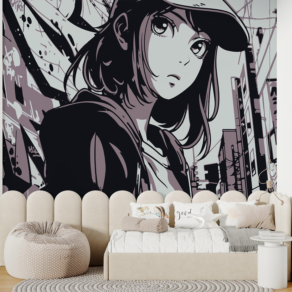Ragazza manga in città — ambiente 2