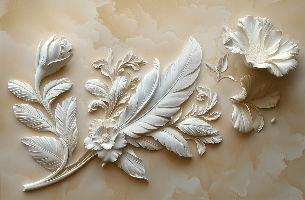 Ramo obliquo con fiori — design completo