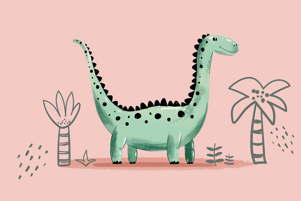 Dinosauro dal collo lungo — design completo