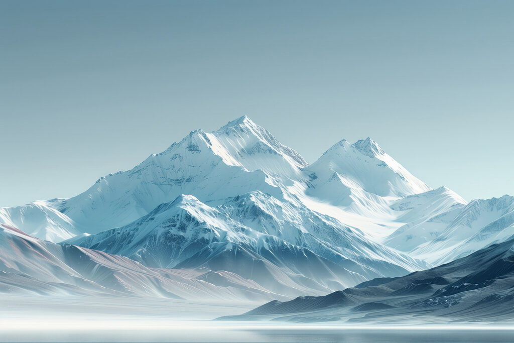 Vette innevate in azzurro — design completo