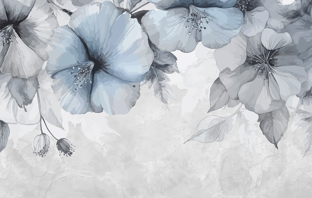 Fiori blu dall’alto — design completo