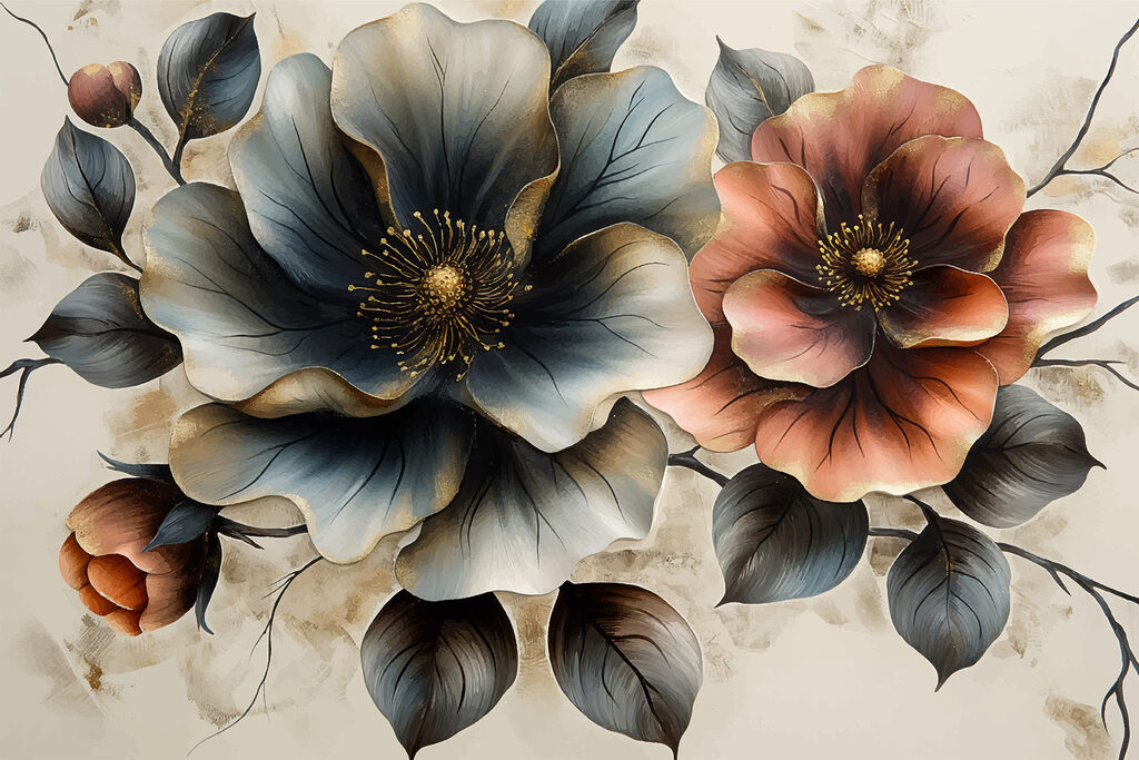 Fiori scuri e terrosi — design completo