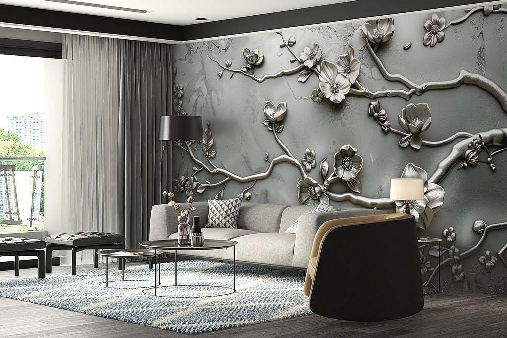 Rami fioriti in rilievo — ambiente 3