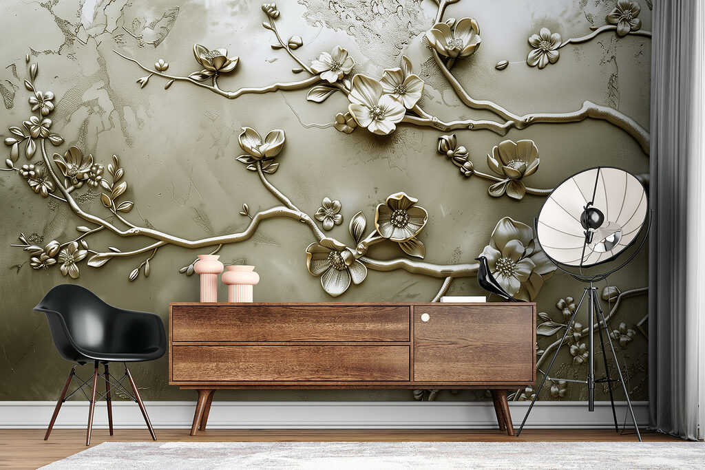 Rami fioriti in rilievo — ambiente 3