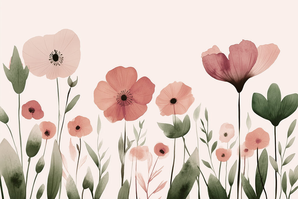 Fiori su lunghi steli — design completo