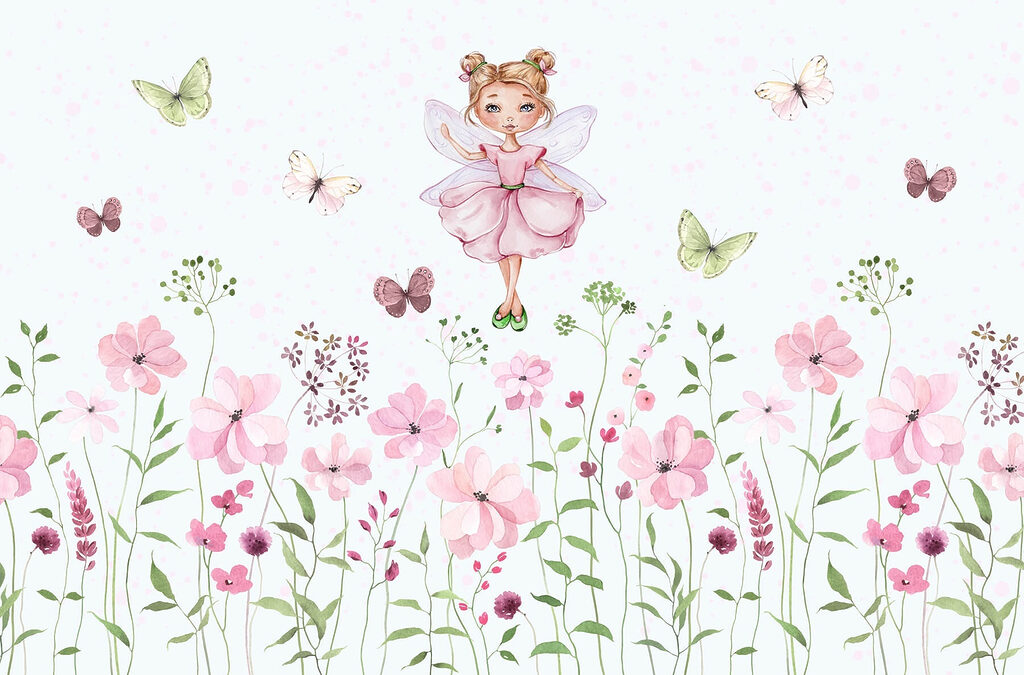Elfo sui fiori rosa — design completo