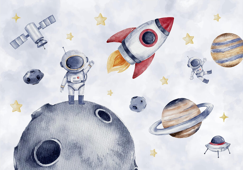 Razzo vicino alla luna — design completo