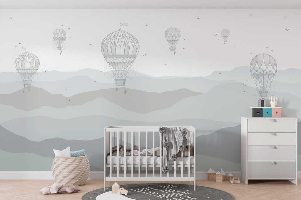 Palloncini tra i monti in un ambiente