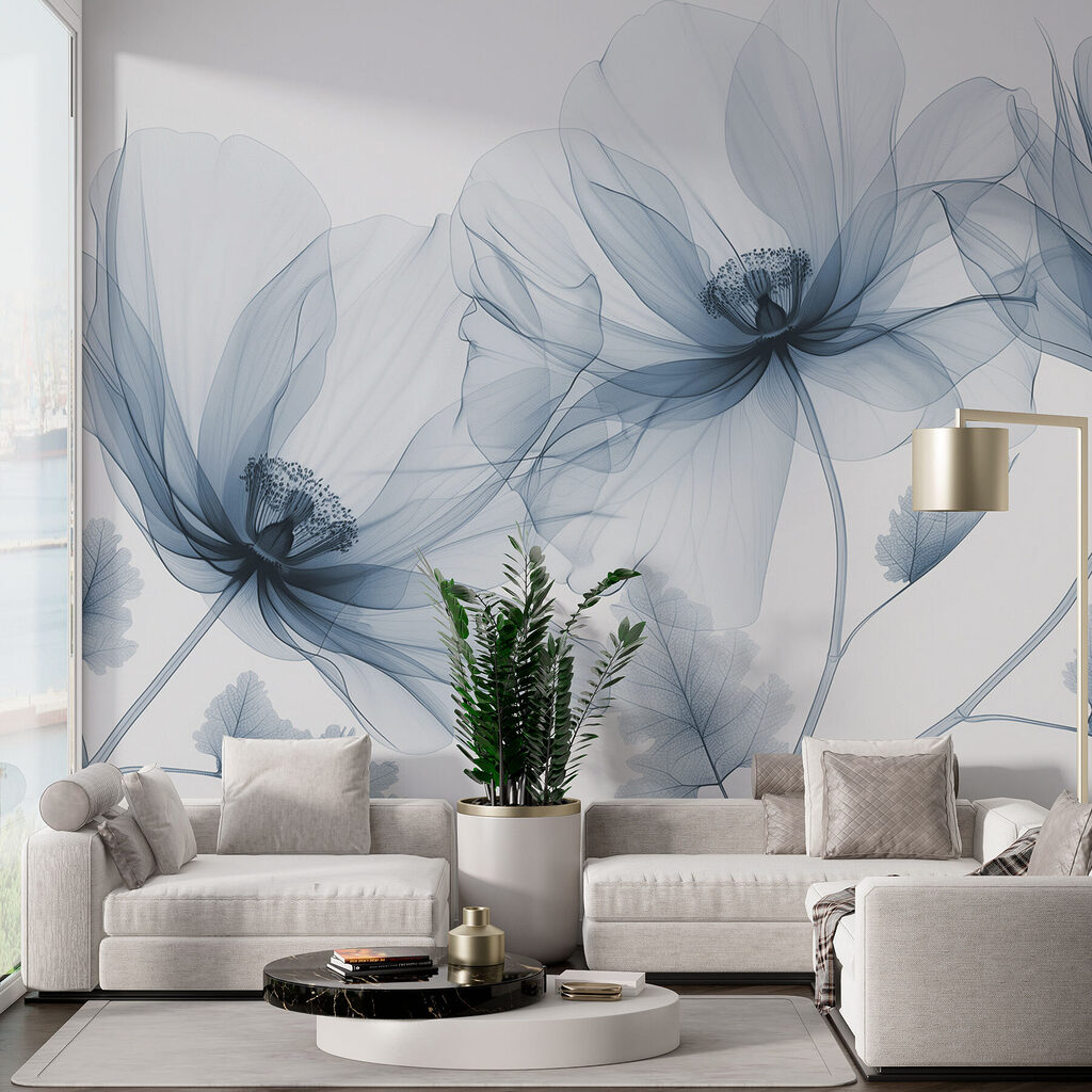 Fiori trasparenti alla luce in un ambiente