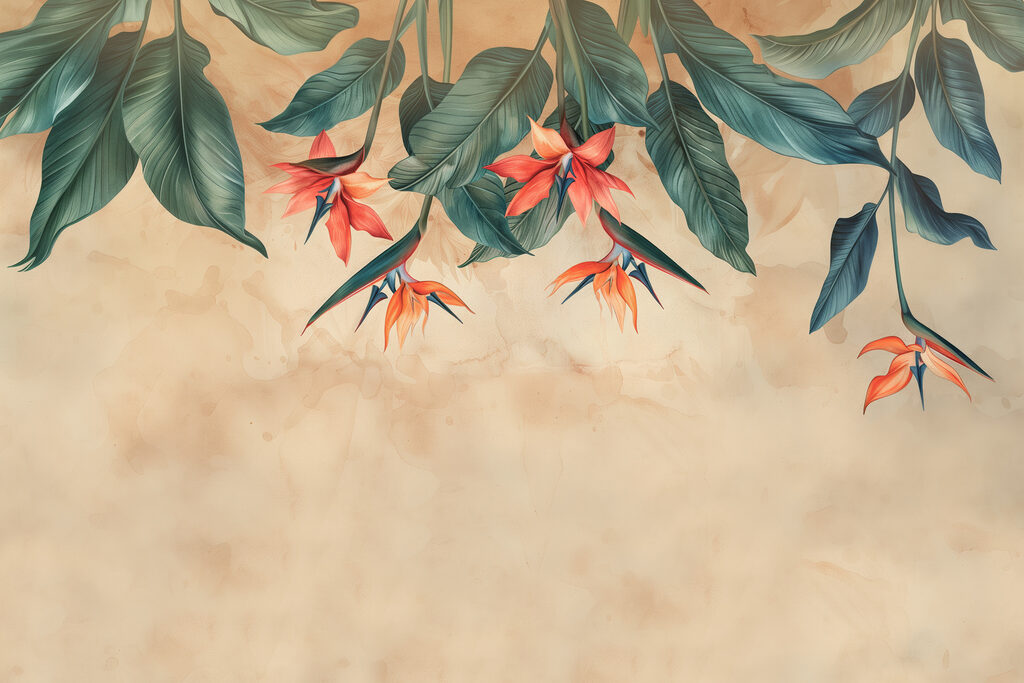 Fiori tropicali che pendono — design completo