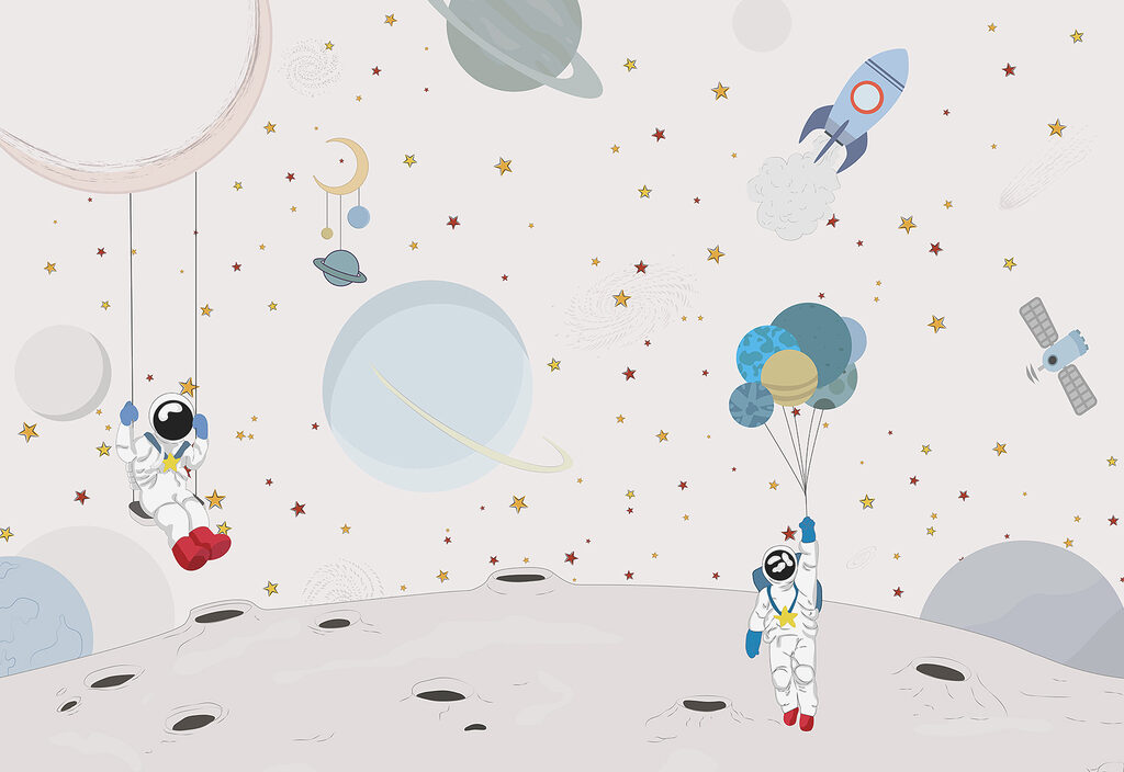 Astronauti tra i palloncini — design completo