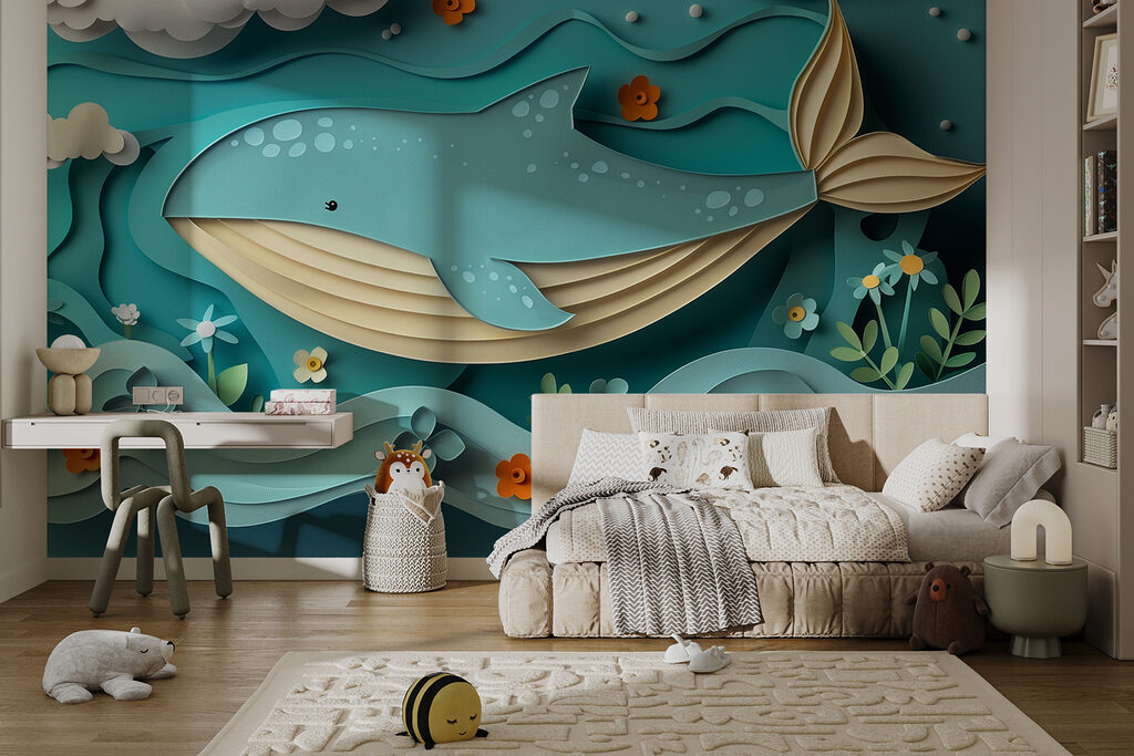 Balena sotto nuvole bianche — ambiente 2
