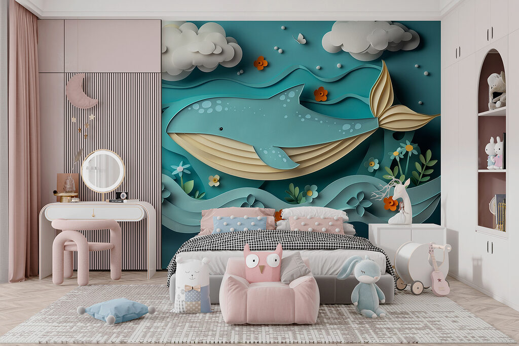 Balena sotto nuvole bianche — ambiente 5
