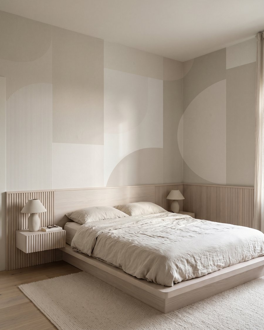Geometrie con angoli tondi in un ambiente