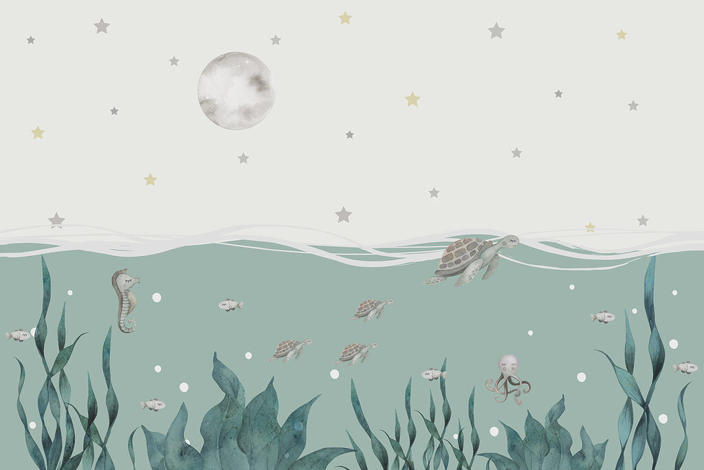 Creature marine e luna — design completo