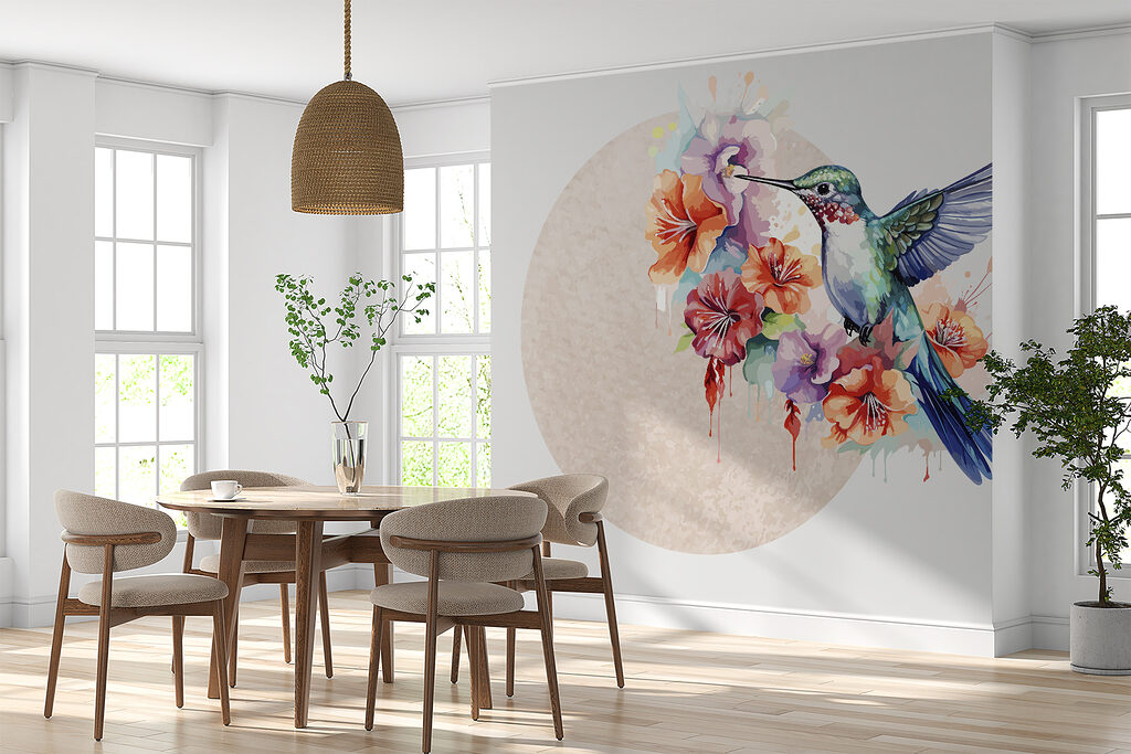 Colibrì e cerchio colorato — ambiente 2