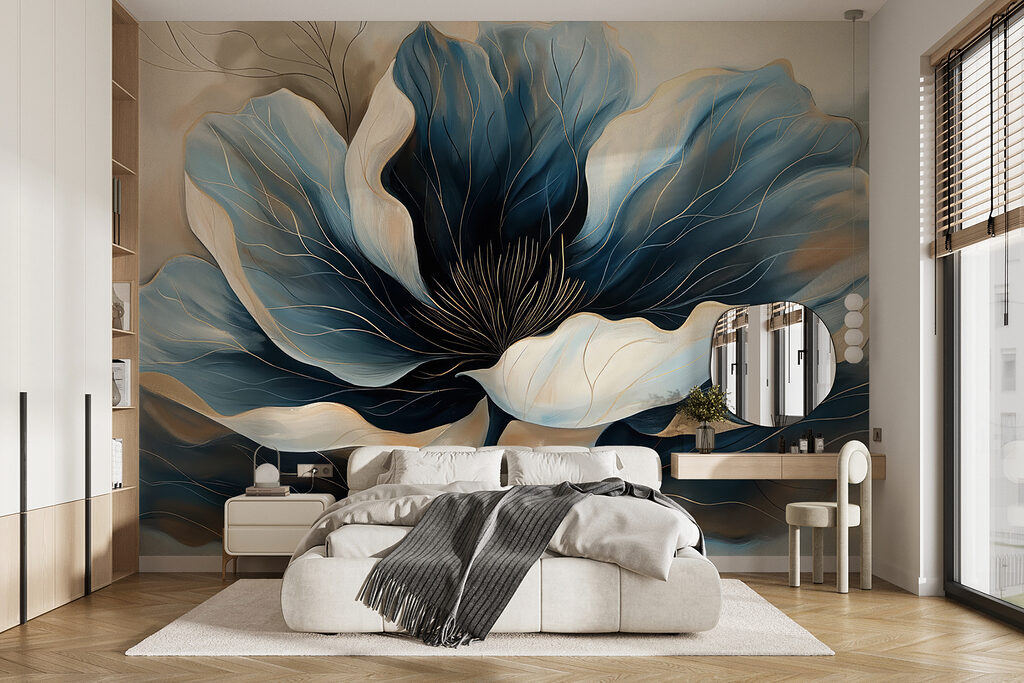 Fiore blu e crema — ambiente 1