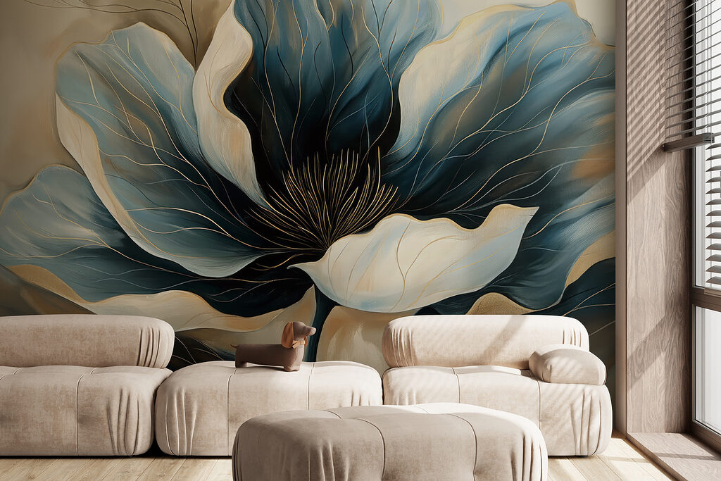 Fiore blu e crema — ambiente 3