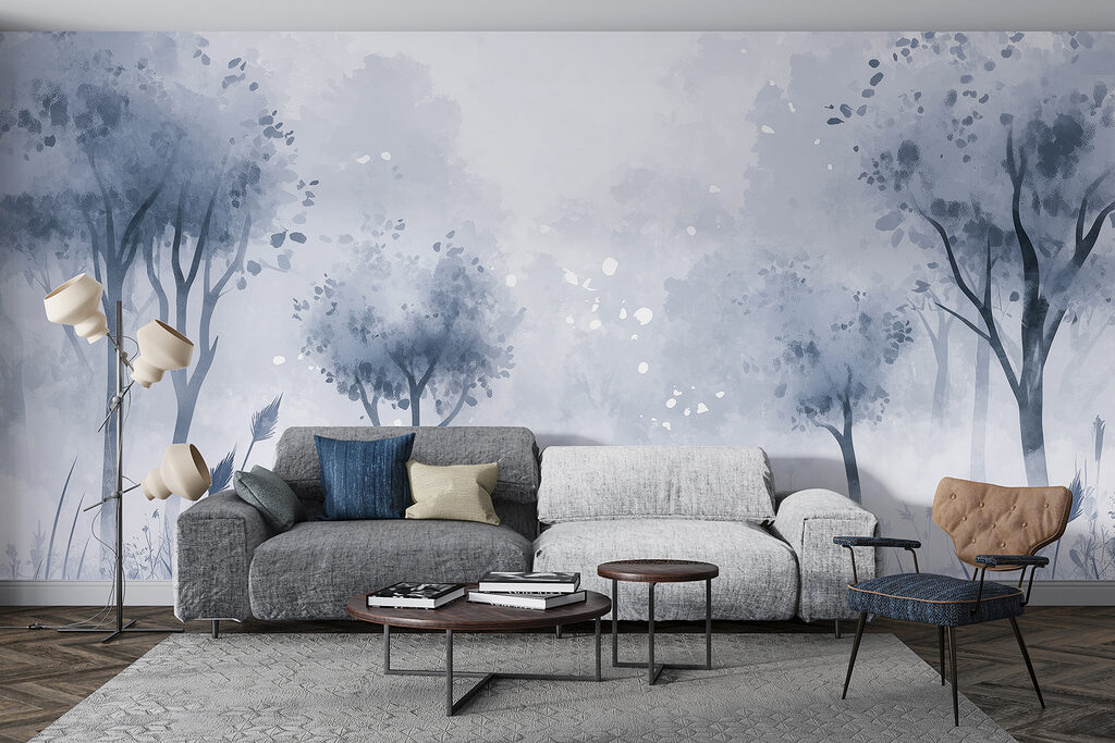 Alberi sottili nella nebbia — ambiente 2