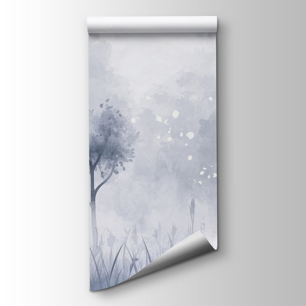 Alberi sottili nella nebbia — vista del prodotto