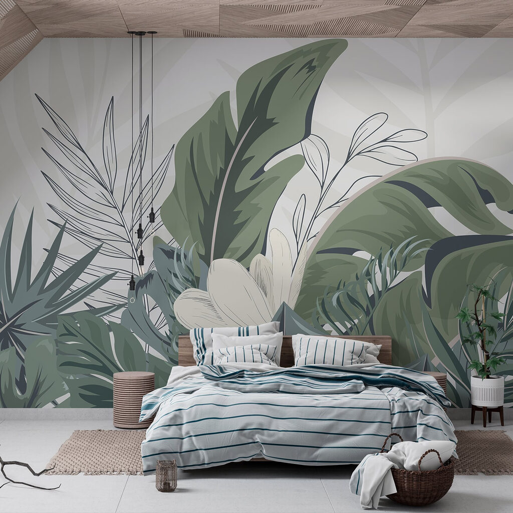 Foglie tropicali e fiore — ambiente 2