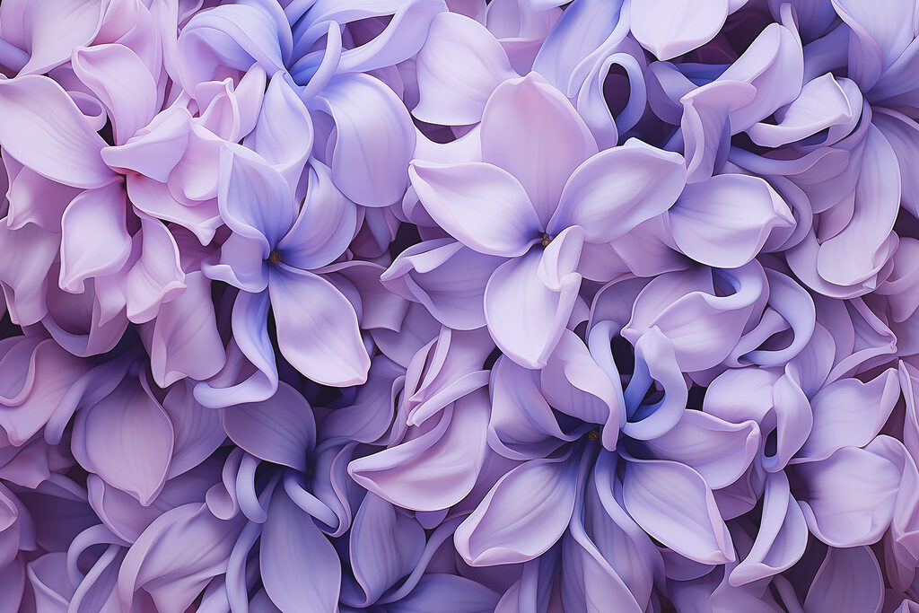 Fiori arricciati lilla — design completo