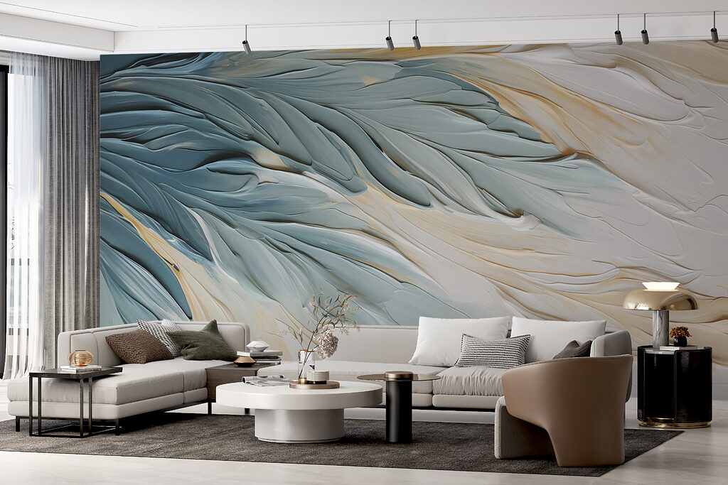 Piume ondulate blu — ambiente 1