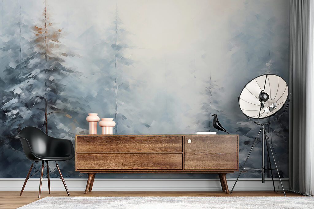 Pini nella nebbia fredda — ambiente 2